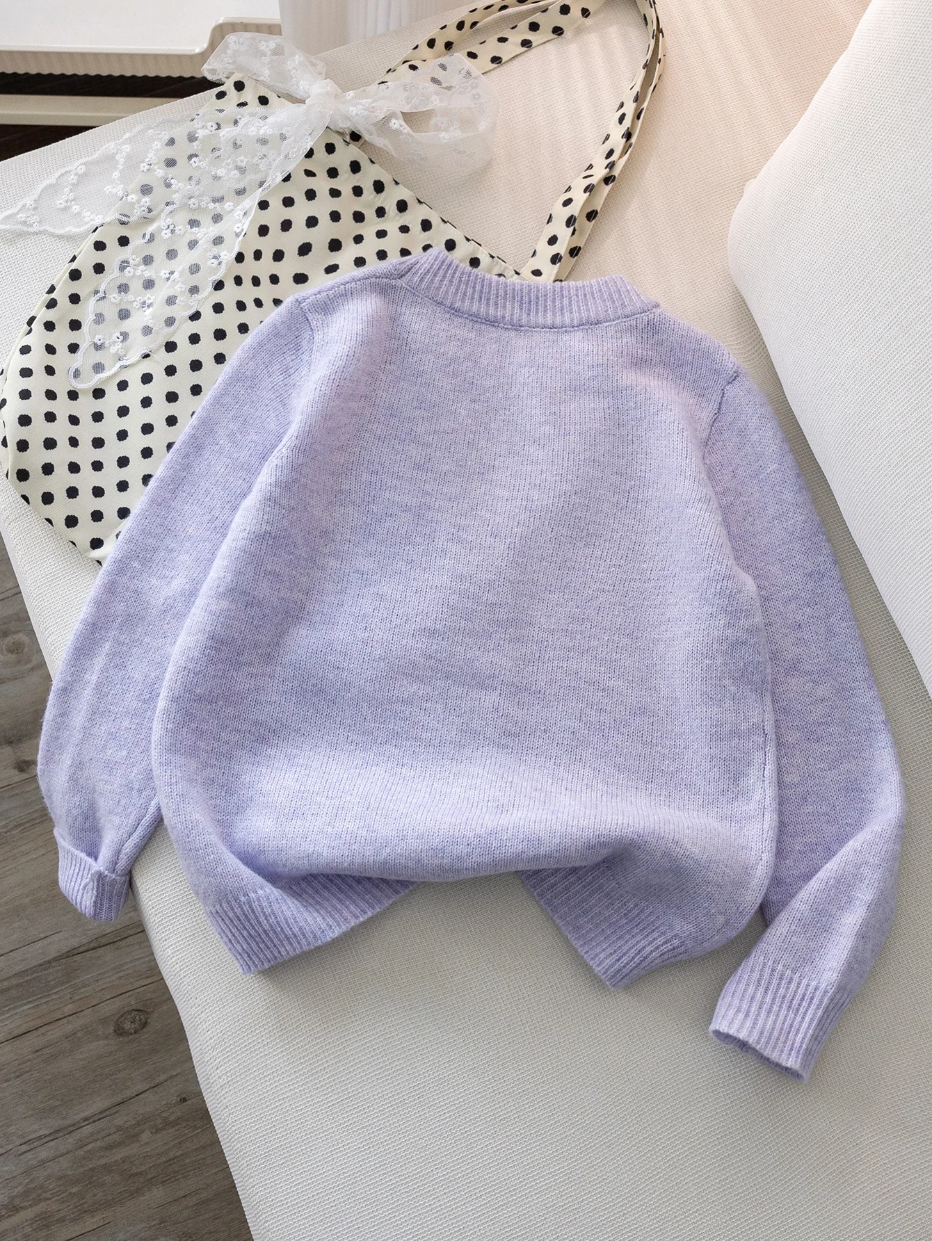 Girls elegant style solid color Fried Dough Twists sweater knitted pullover suitable for holiday spring autumn winter