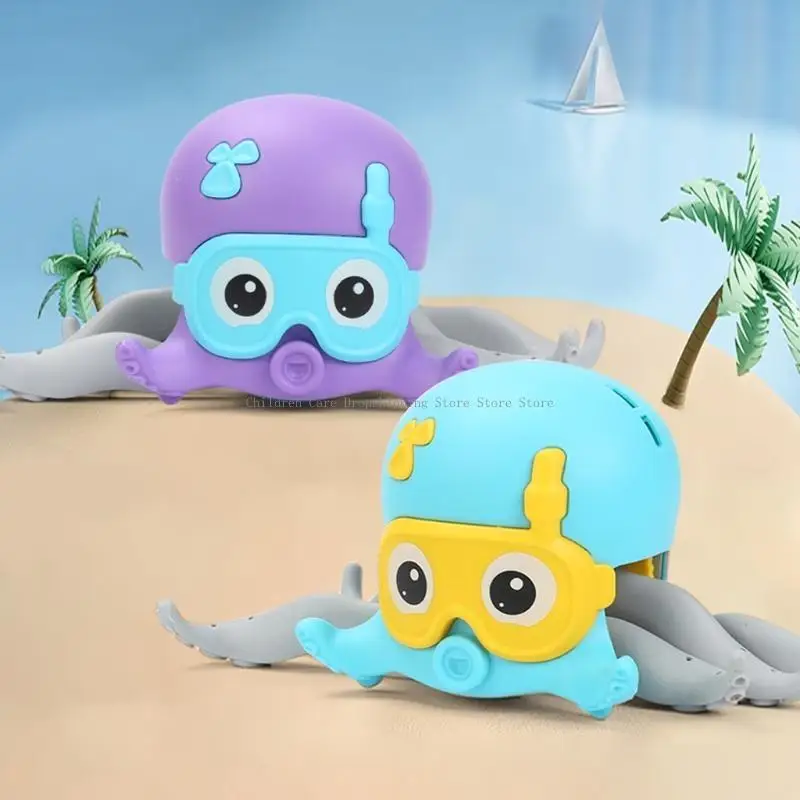 Bite-Free Bathtub Toy Octopus Vehicle Interactive for Play Water Floating Clockwork Toy Gift for Baby Bathing Outdoor To