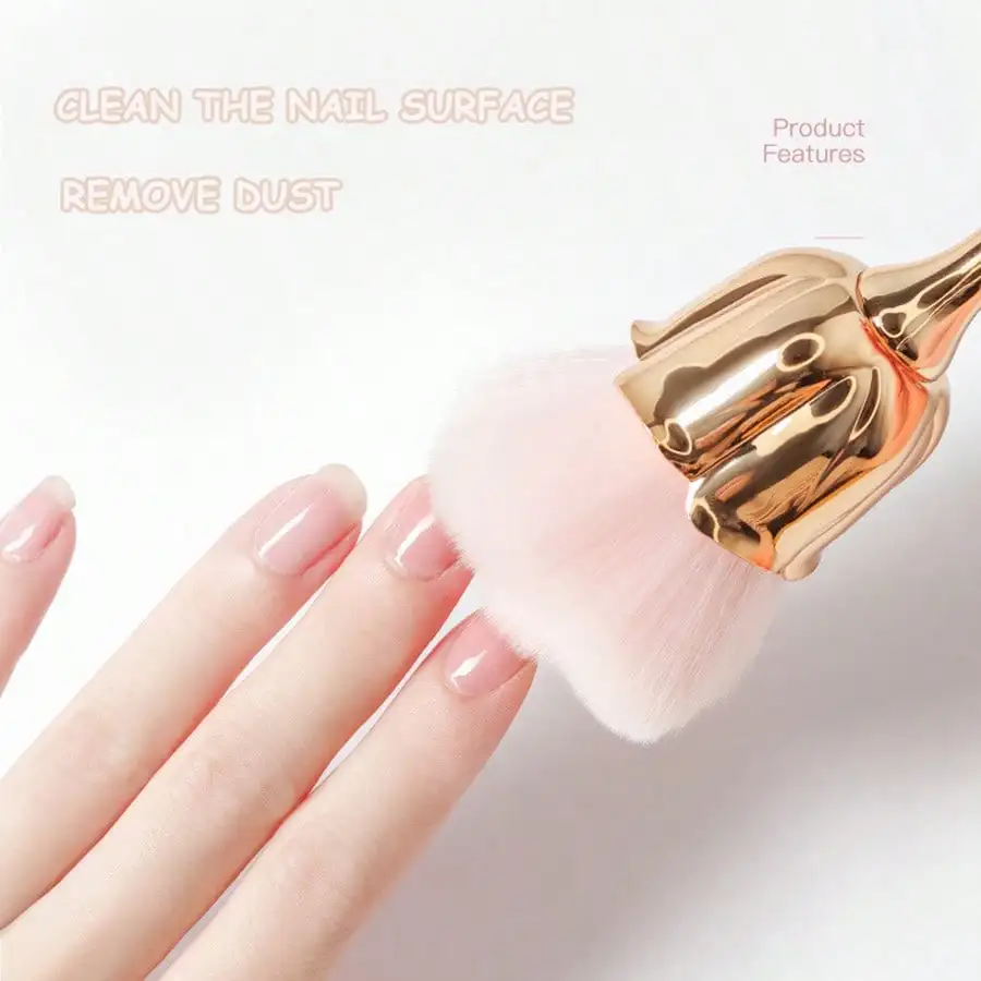 

1Pc Floral Design Manicure Nail Dust Cleaning Brush Portable Rose Shaped Nail Art Tool, Practical Beauty Accessory for DIY Nail Polishing & Salon Use, Essential Daily Nail Care Gadget for professional and personal manicure crafting at home