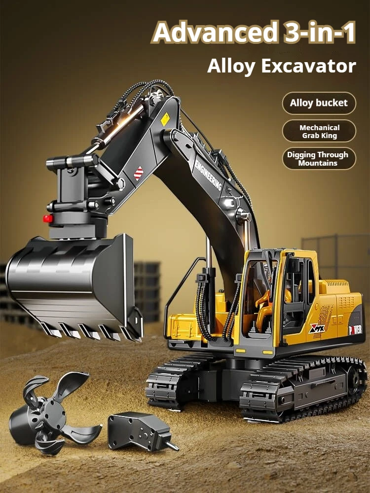 Remote Control Large Alloy Children'S Remote Control Excavator Toy Car Boy Simulation Excavator Electric Vehicle Engineering Veh