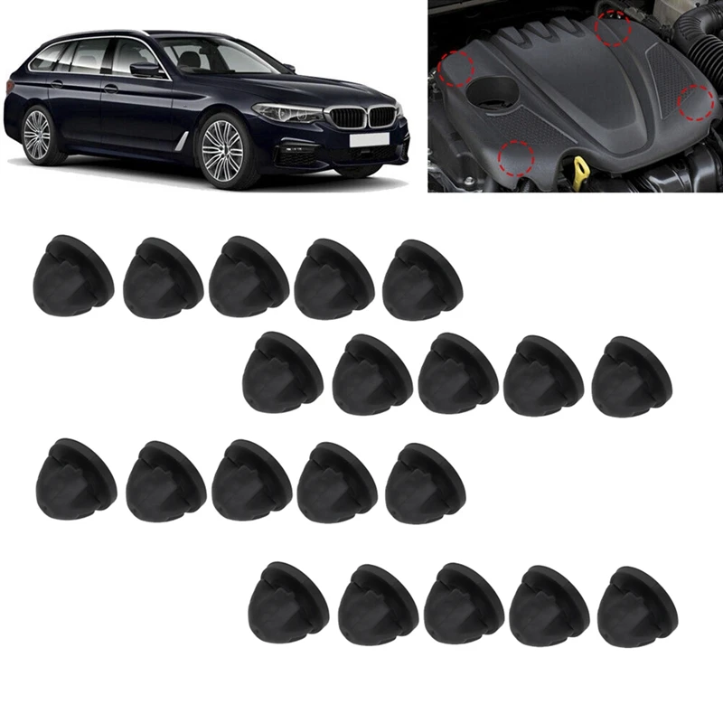 20PCS Car Hood Bumper Buffers 11127614138 For BMW 1 2 3 4 5 6 7 Series Engine Cover Rubber Mount Grommet Bush Bump Stop