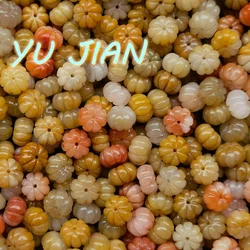Golden Silk Jade Pumpkin Loose Beads Red Yellow White Green Purple China Painting Colorful Handmade DIY Loose-Beads Jewelry