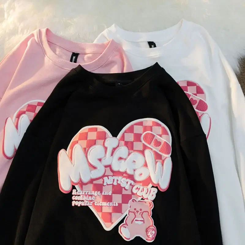 

Women Sweatshirts Fashion Printed Ladies Casual Loose Pullover Tops Long Sleeve Vintage 2024 Spring Autumn Female O-neck Hoodies
