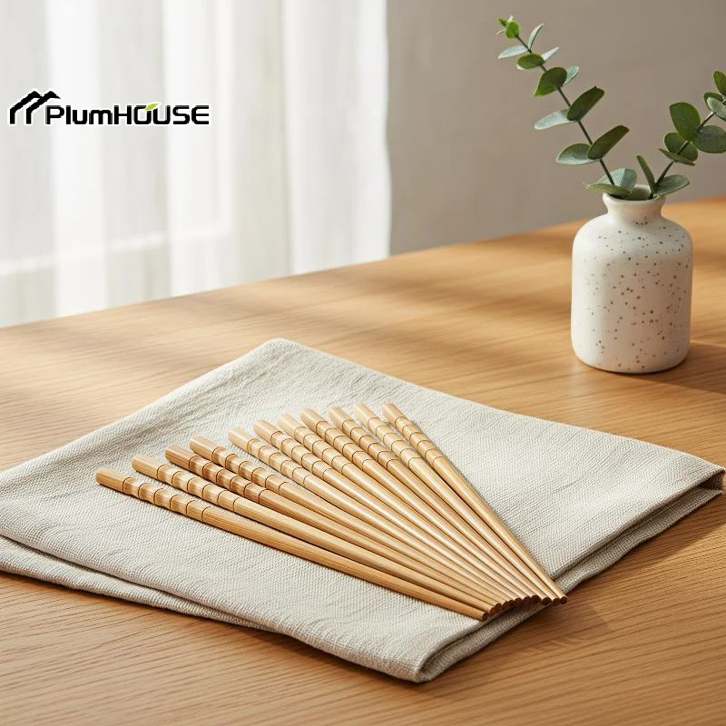 10 Pairs Chinese Bamboo Chopsticks Unpainted Wax Free Mold Proof Anti Slip Kitchen Utensils Bamboo Chopsticks Set