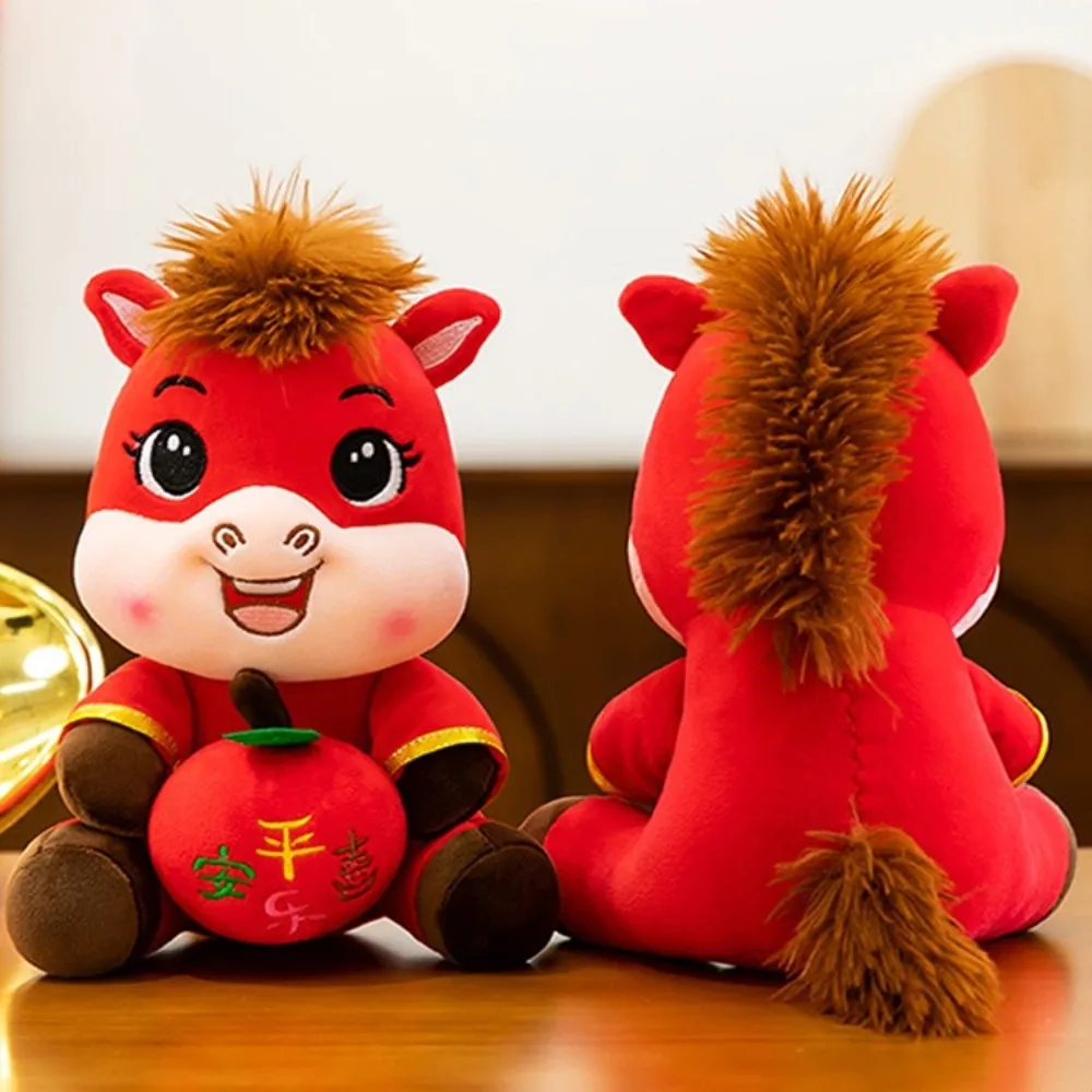 Grappige mascotte paard geluk creatief gevuld paard pluizig schattig dierenriem pony beeldje verjaardagscadeau