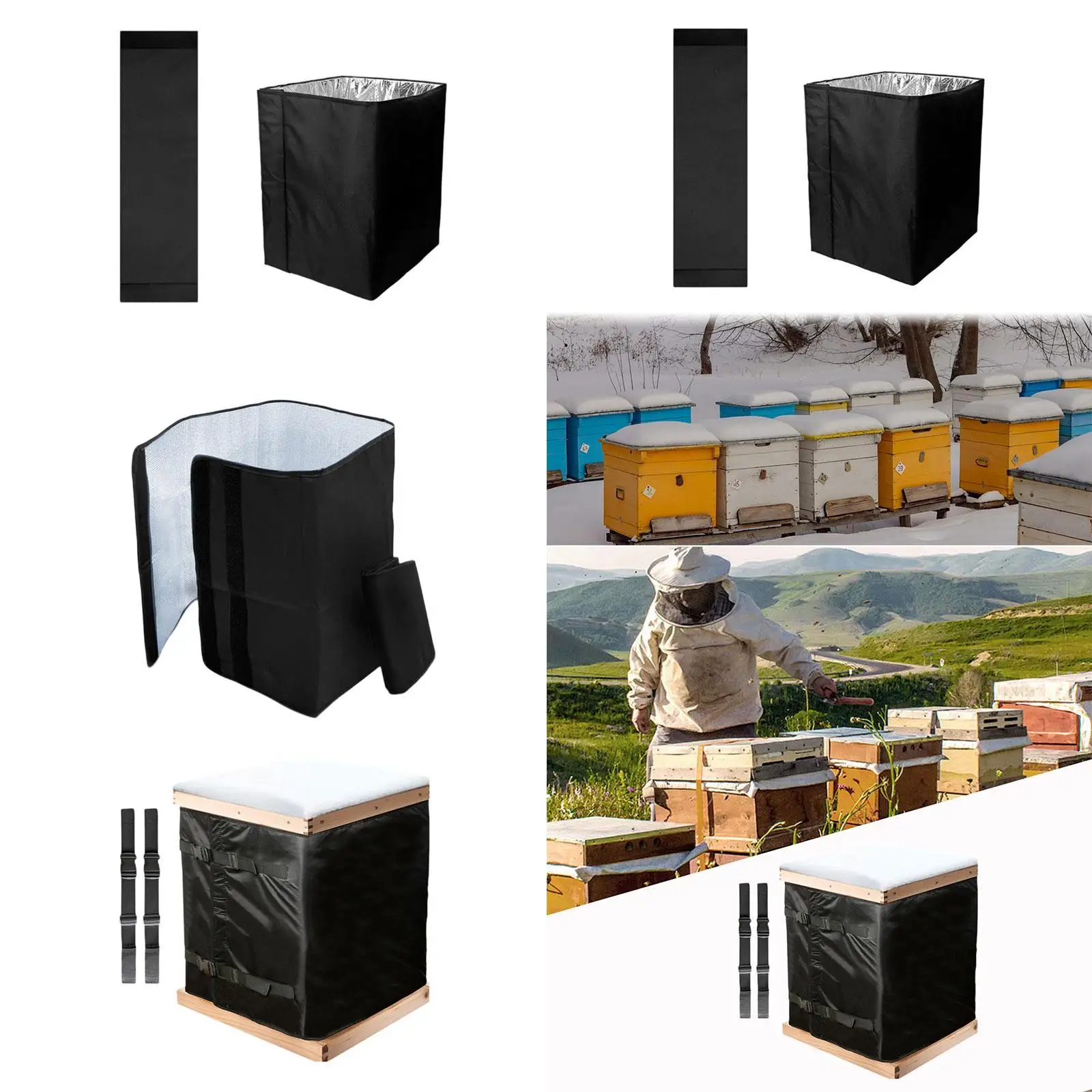 

Bee Hive Wrap for Winter Thermal Insulation Adjustable Protection Cover Accessories 600D Oxford Cloth Warm Comfort Beehive Wrap