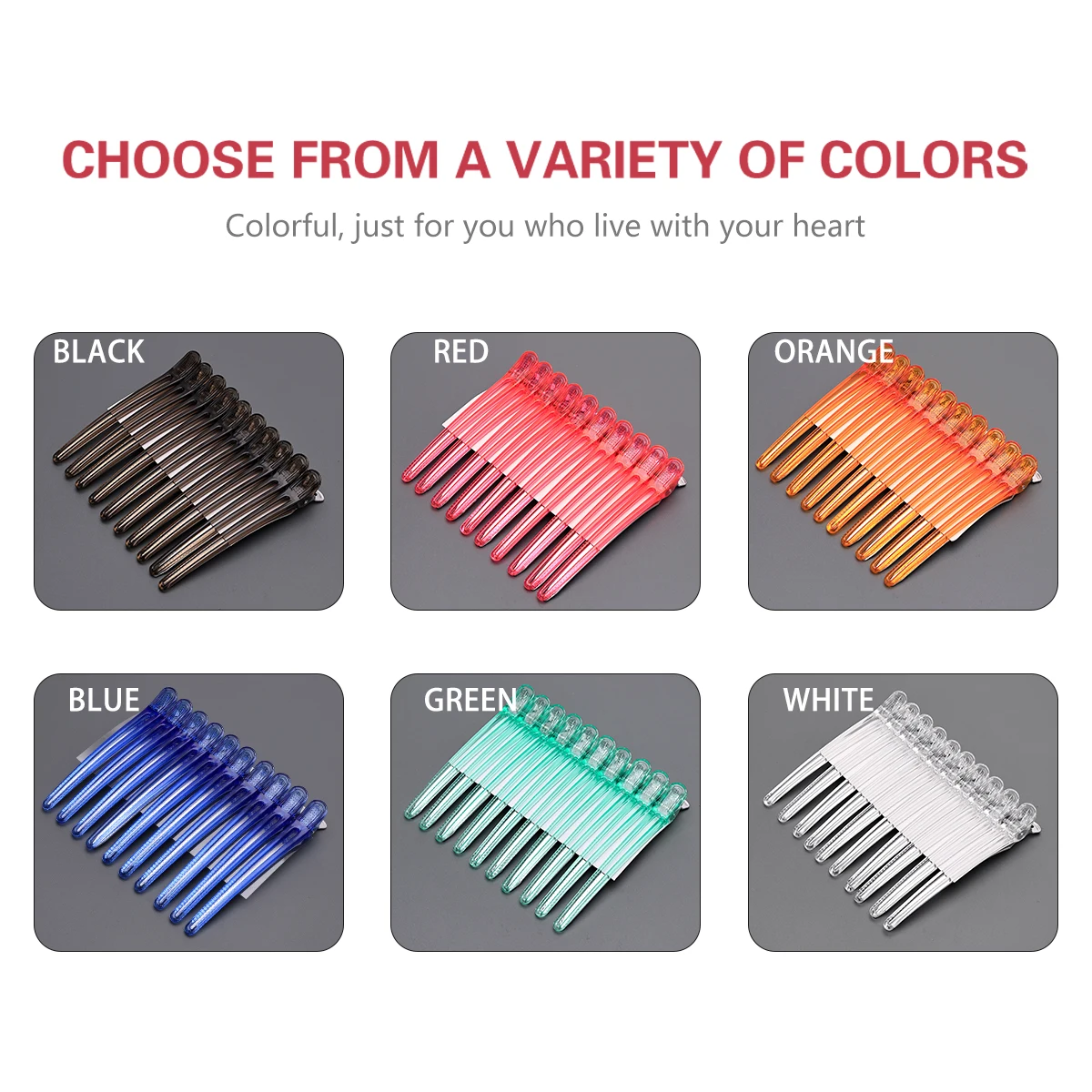 10pcs Barbershop Alligator Hair Clips Wide Teeth Sectioning Clips for Salon Stylist Tools Wholesale