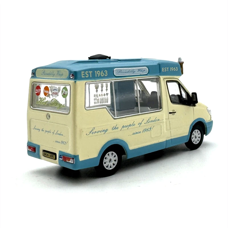 1:76 scala pressofuso in lega Mercedes Ice Cream Truck Van Toys Cars Model Classics Adult Souvenir collecties Gift Static Display