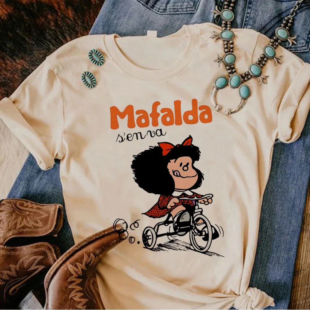 

Mafalda tshirt women designer t shirt girl funny graphic manga clothes