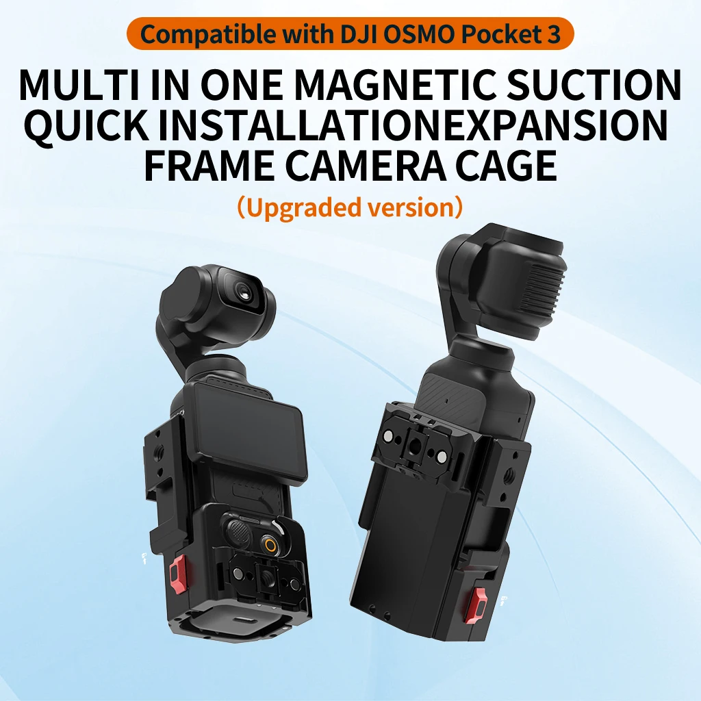 Metall-Taschenkamera-Erweiterungsgehäuse-Adapter, Schutzrahmen mit Schnellverschluss-Kaltplattenhalterung für DJI OSMO POCKET 4 Kamera-Gimbal-Halterung – Detail 1