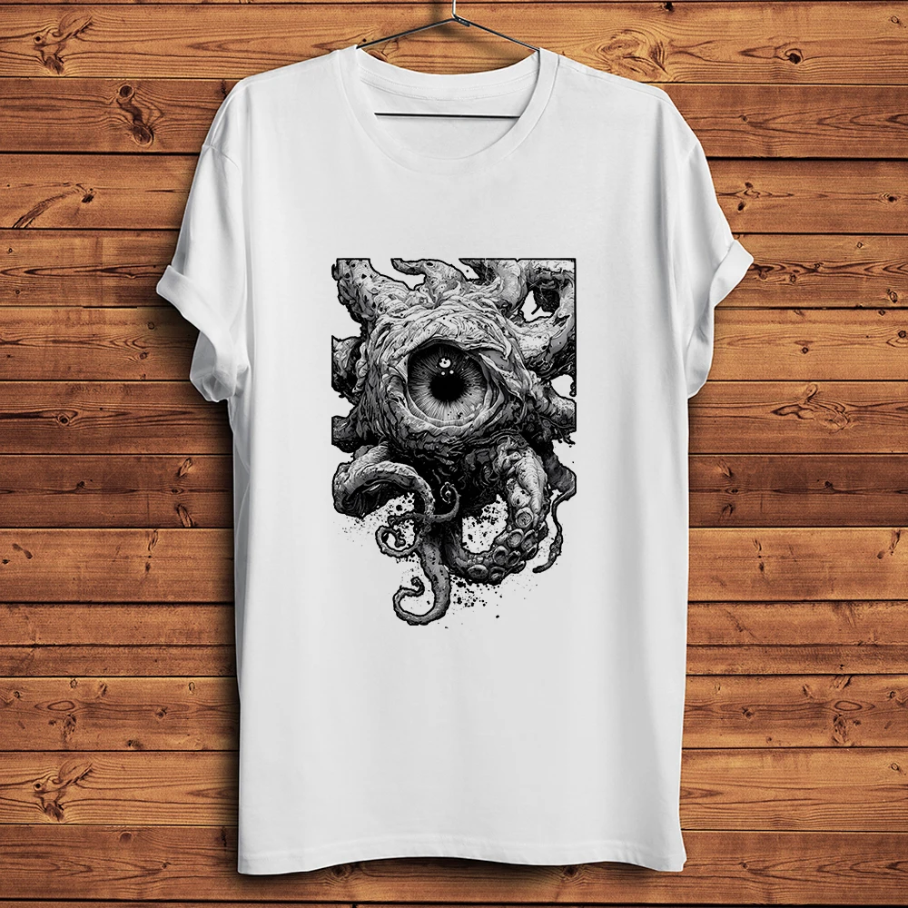 The Kraken Evil Eldritch Gaze Funny Horror T-shirt,homme Casual Short Sleeve TShirt Unisex Tee,Breathable Printing No-cracking