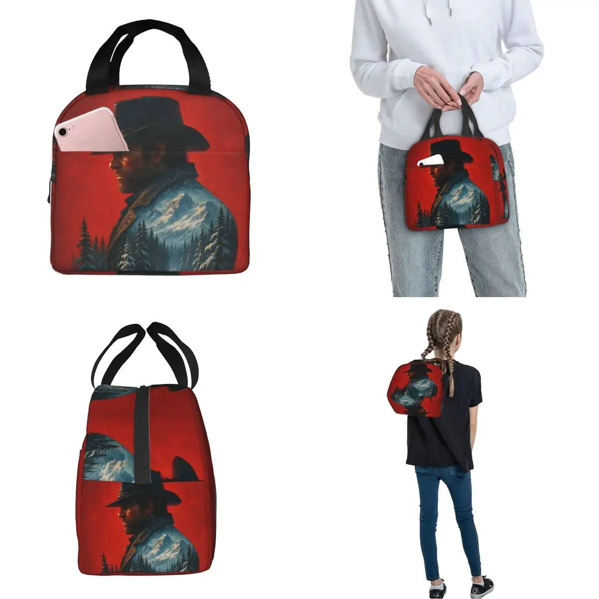 Arthur Morgan Thermal Insulated Lunch Bags for Travel Portable Food Bag Container Cooler Thermal Lunch Boxes