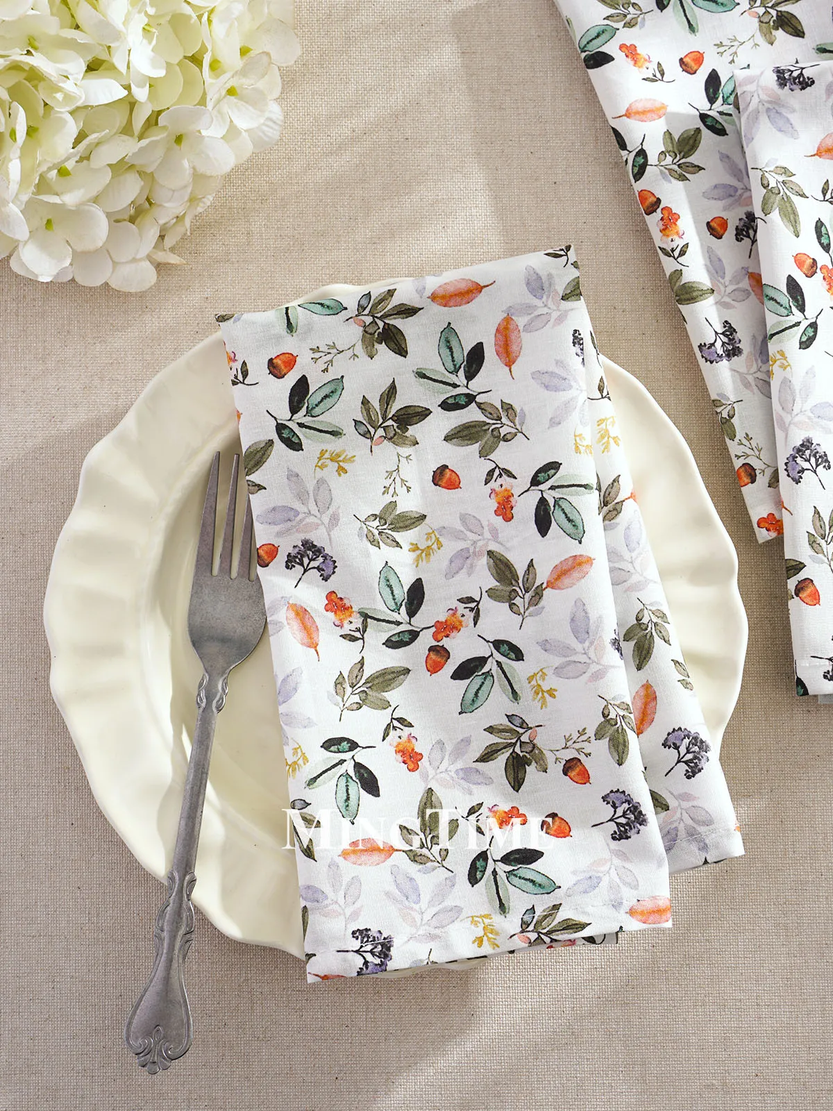 Printed Pure Cotton Square Napkins 42×42cm 16.5in Soft Reusable Decor Cloth Napkins Table Linens for Wedding Hotel Home Kitchen