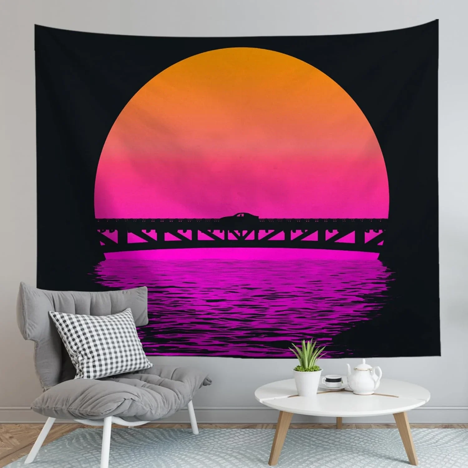 Cyberpunk Forest Tapestry Neon Fantasy Wall Hanging Bedroom Living Room Dorm Room Decoration