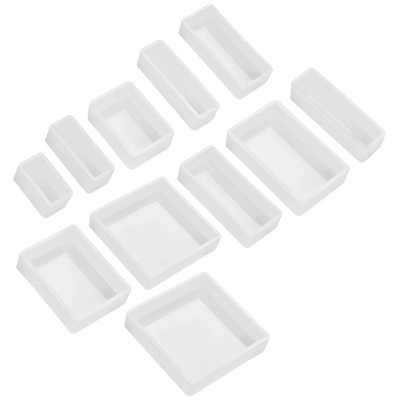 

11PCS Molds Resin Casting Molds Silicone Square And Rectangle Molds For Resin Jewelry, Soap, Dried Flower