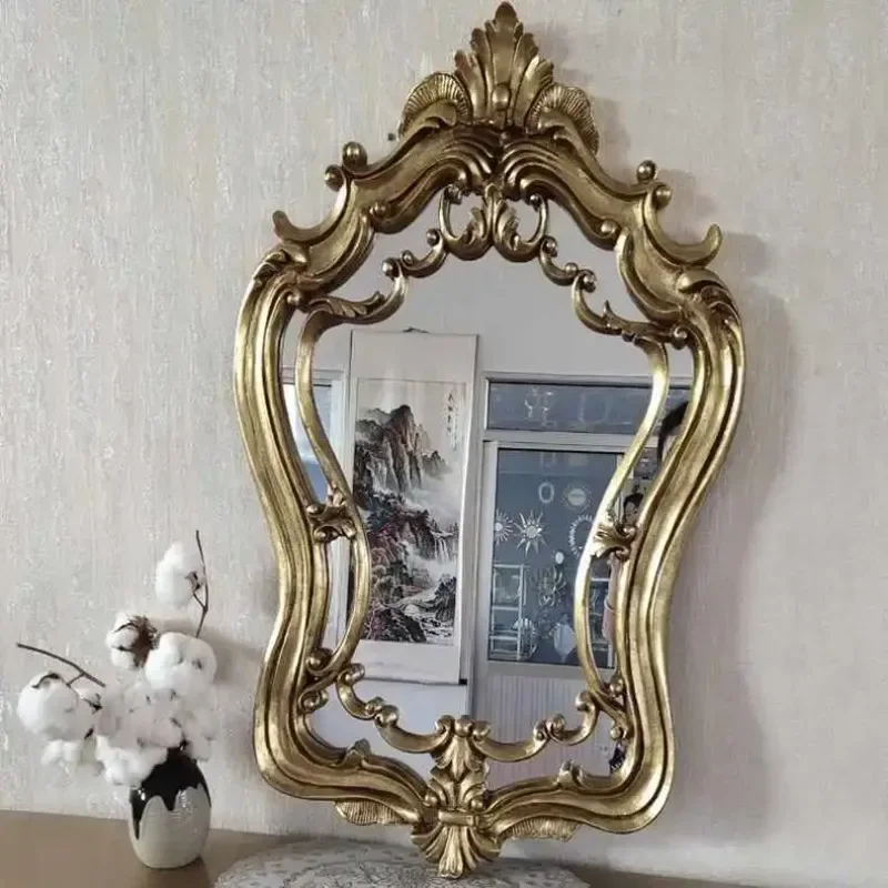 Golden Bathroom Palace Princess Makeup Vintage  Mirror  Wall Decorative