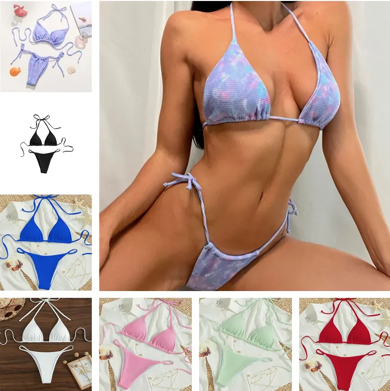 

2025 Pad Bikini Set Beach Triangle Swimwear Women XS-L Maio Biquinis Swimsuit Tankini Femme Badpak Dames Mujer купальники