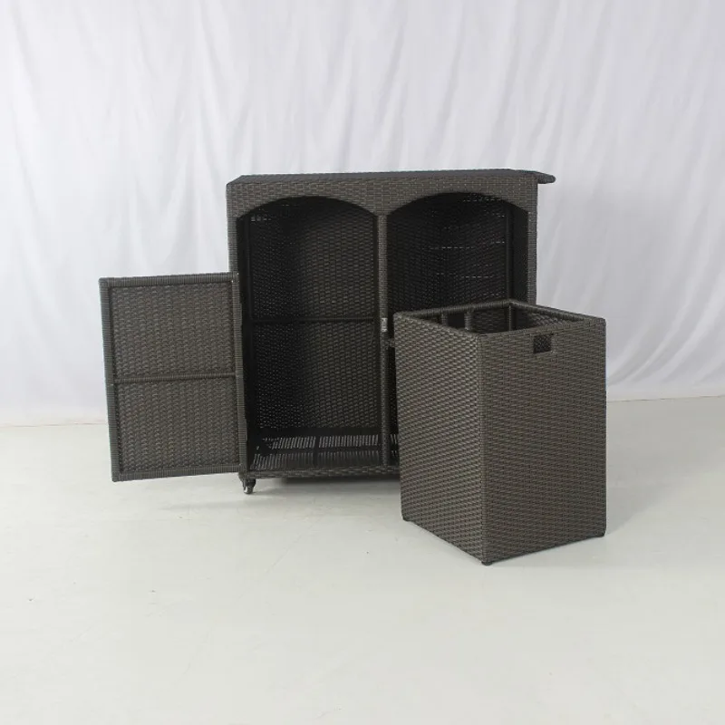 Hotel rattan storage cabinet, outdoor waterproof and rust-proof PE anti-rattan towel storage cabinet, swimming pool and beach