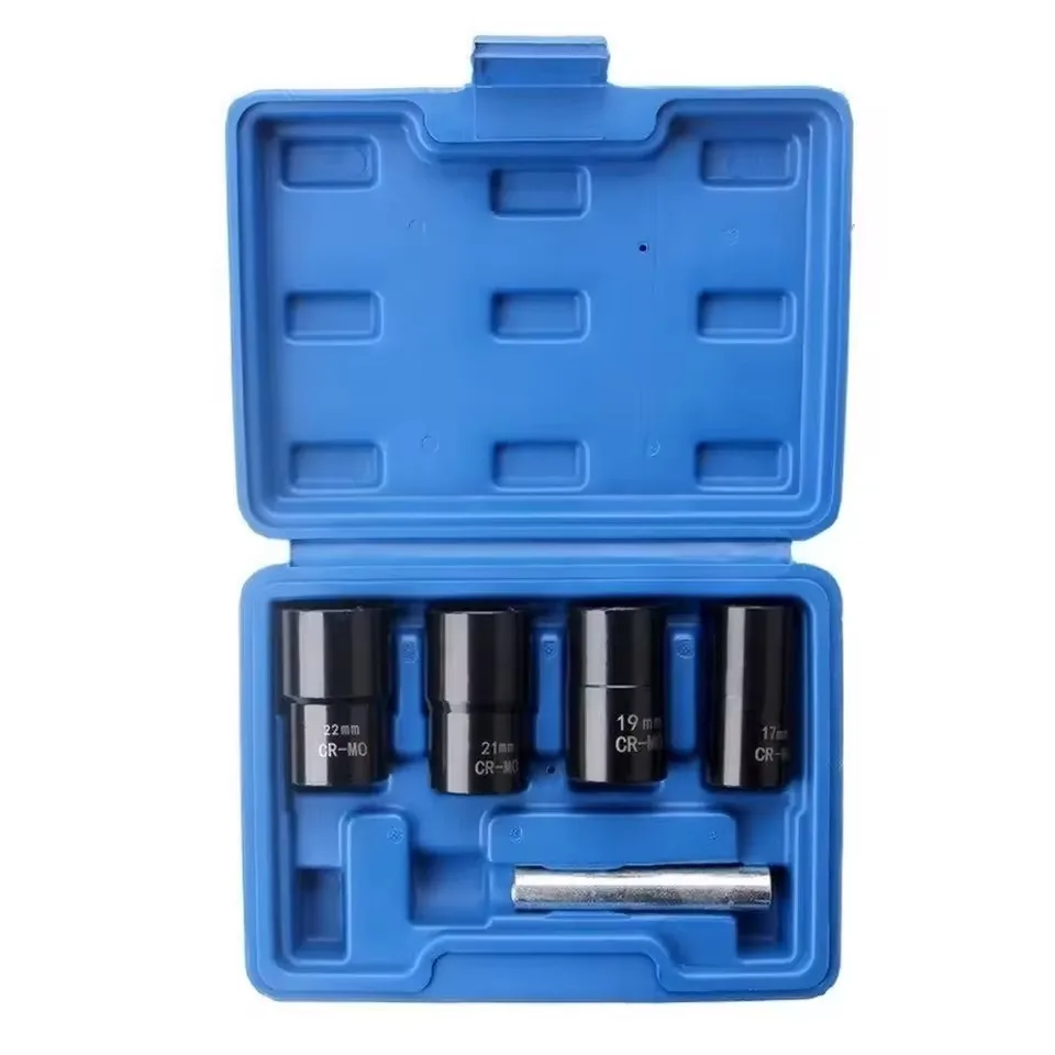 5-piece Lug Nut Extractor Set Includes Four Metric Sockets (17mm,19mm,21mm,22mm) Designed To Tackle Rounded, Stripped