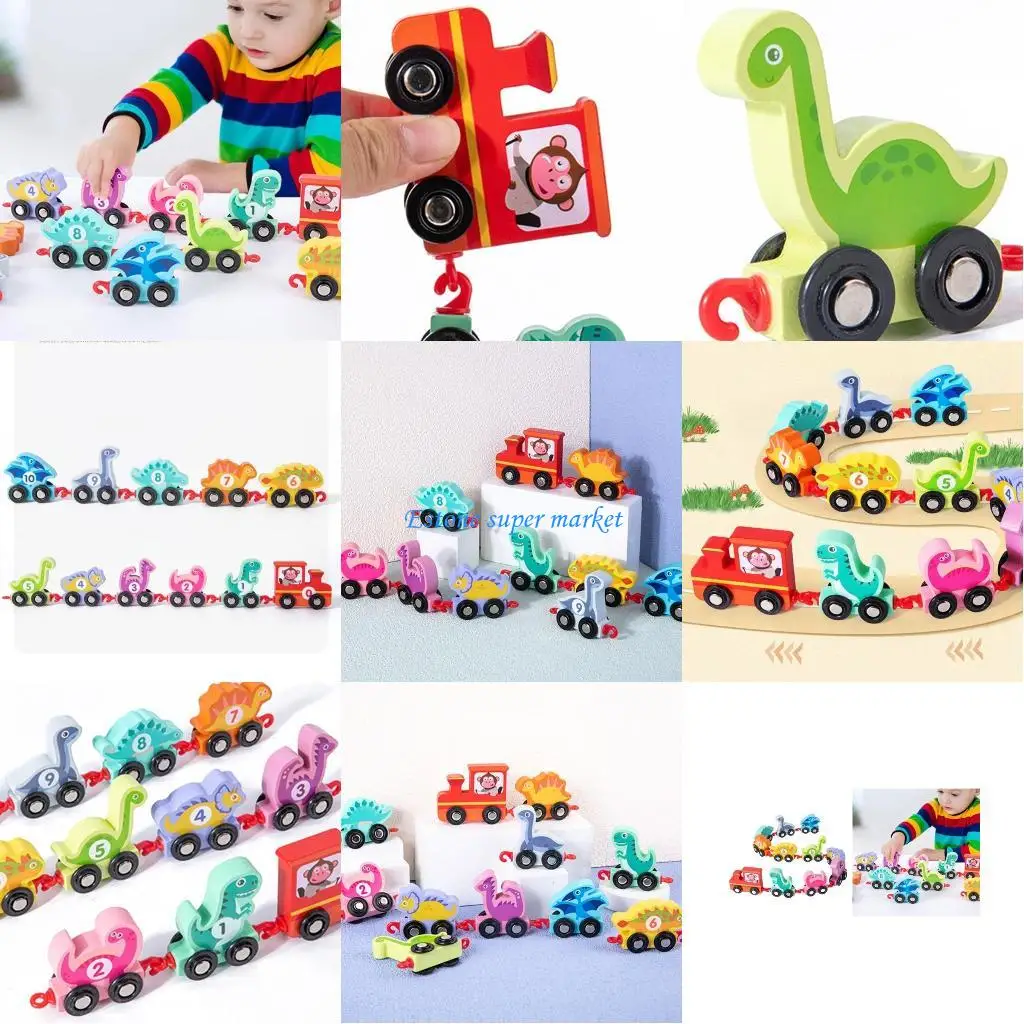 

090B Cartoon Dinosaur Train Toy Portable Children Number Learning Development Preschool Educational Toy for Toddler