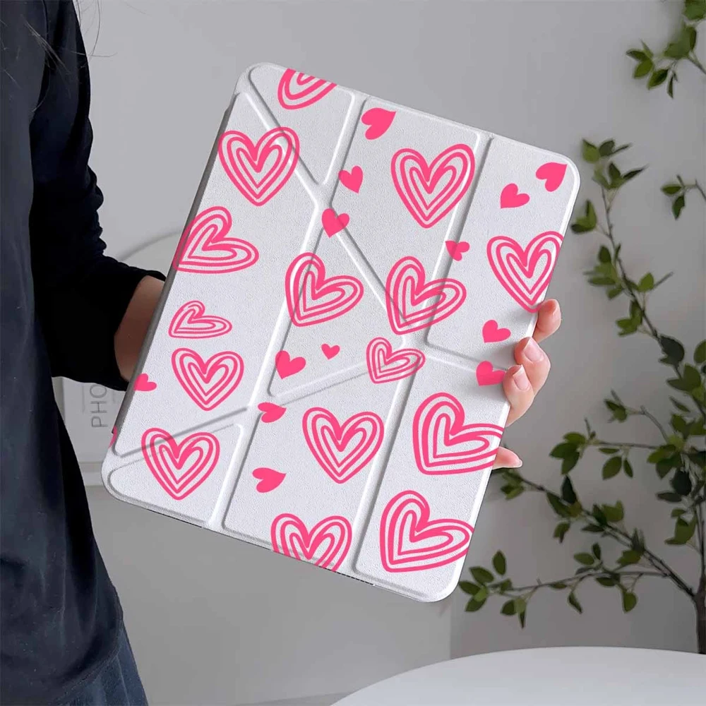 Trending Pink Hearts For Samsung Galaxy Tab A8 A9 A11 S6 S7 S8 S9 S10 FE Plus Lite Protective With Pen Slot Tablet Case