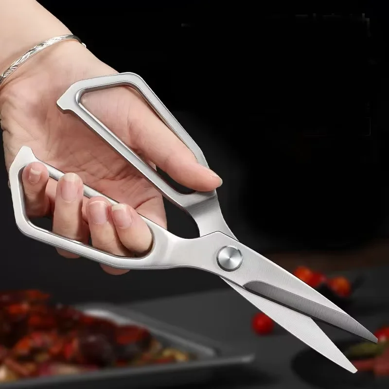 Stainless Steel Kitchen Scissors Multi-Functional Heavy-Duty Bone Cutting Household Commercial Fish Killing Chicken Bone Clipper