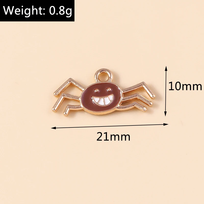 Leslie 10 stücke Mode Halloween Charme Emaille Horror Augapfel Spinne Hexe Geist Kürbis Anhänger für DIY Schmuck machen Accessoires – Detail 14