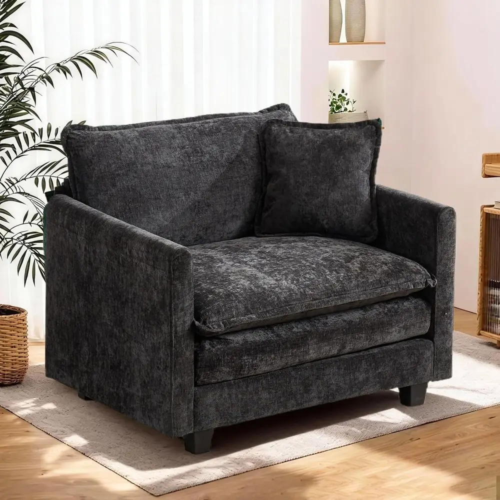 

Black Single Sofa Chair with Arms