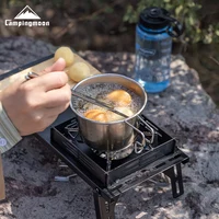 CAMPINGMOON S369 Portable folding handle camping bowl stainless steel food bowl 600 ml outdoor bowling set with handle 6
