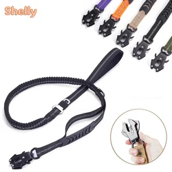 Tactical Dog Leash Heavy Duty 4-6FT Shock Absorbing Bungee Lead with 2 Padded Handle Metal Carabiner Clip for Medium Large Dogs