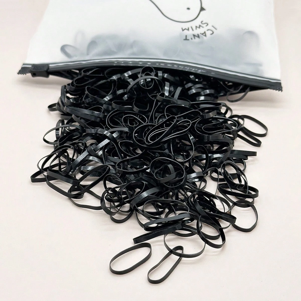 500pcs/1000pcs Elastic Hair Ties Non-slip Rubber Hair Bands Black Mini Rubber Bands Tiny Elastic Hair Ties