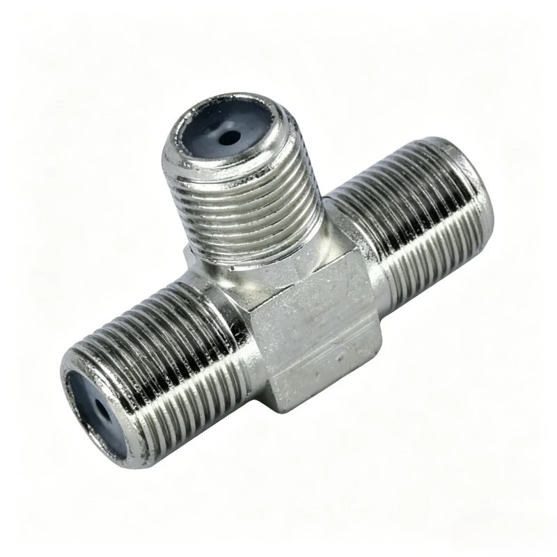 F Type 2 Way Splitter 1 Female to 2 Female F Jack Adapter RF Coaxial TV Splitter for MATV CCTV Antenna 75 Ohm