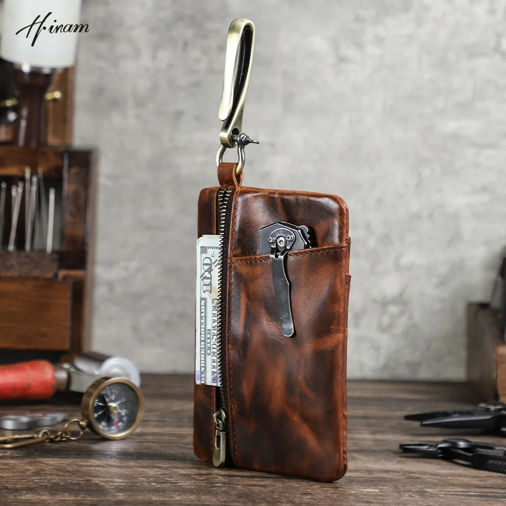 

Hiram натуральная кожа открытый EDC Molle чехол кошелек мини портативный чехол для ключей EDC сумка поясная сумка кошелек