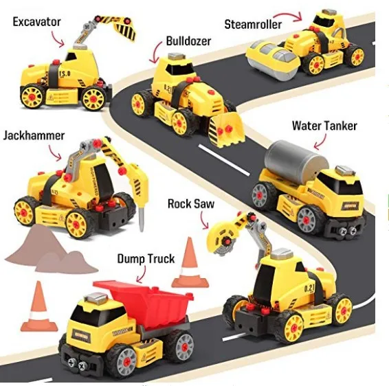 Puzzle disassembly engineering vehicles can be disassembled and assembled DIY tools toys educational model toys