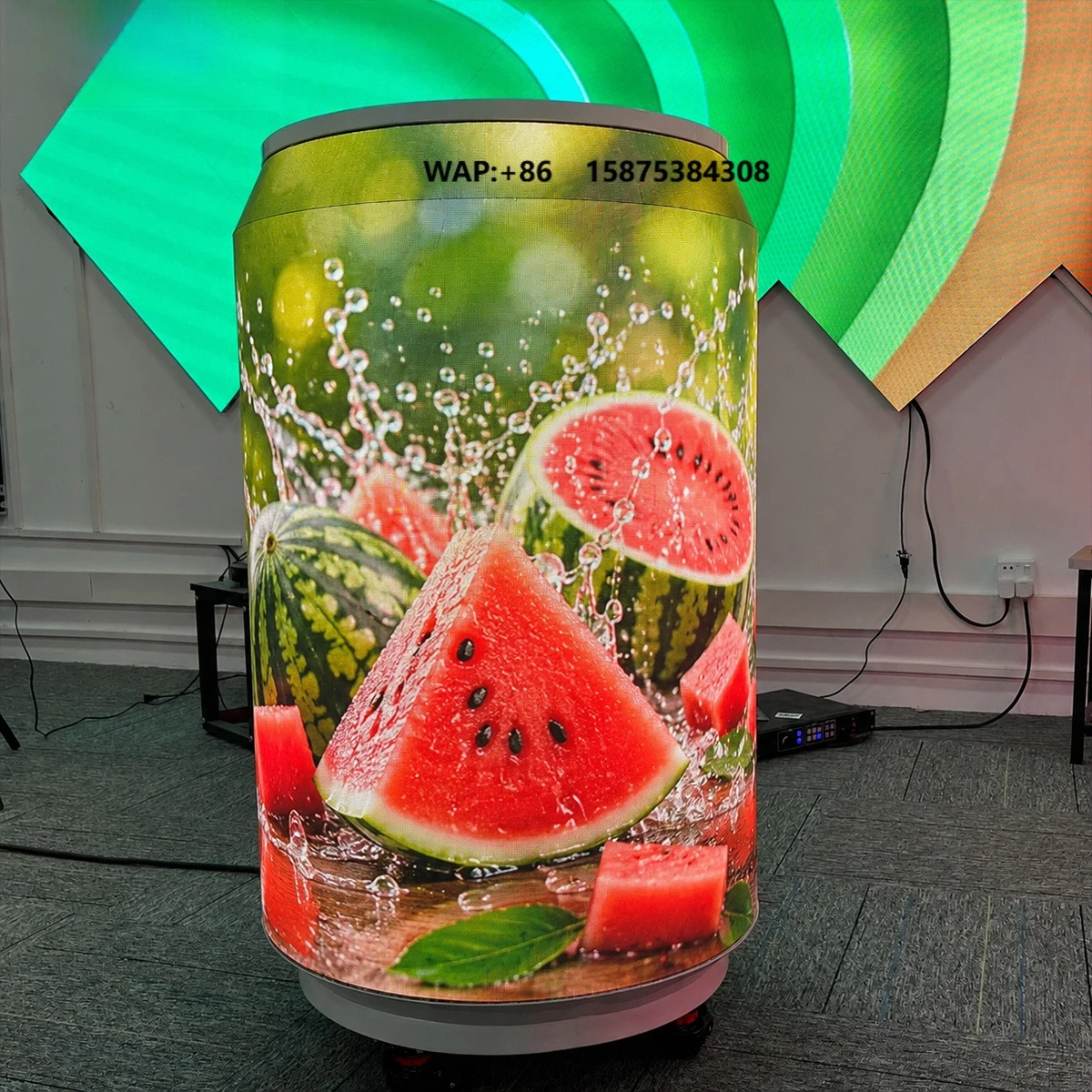 Can-shaped Full Color 320x160mm High Brightness LED Advertising Screen for Outdoor Fridge Beer Bottle Soda Drink Display
