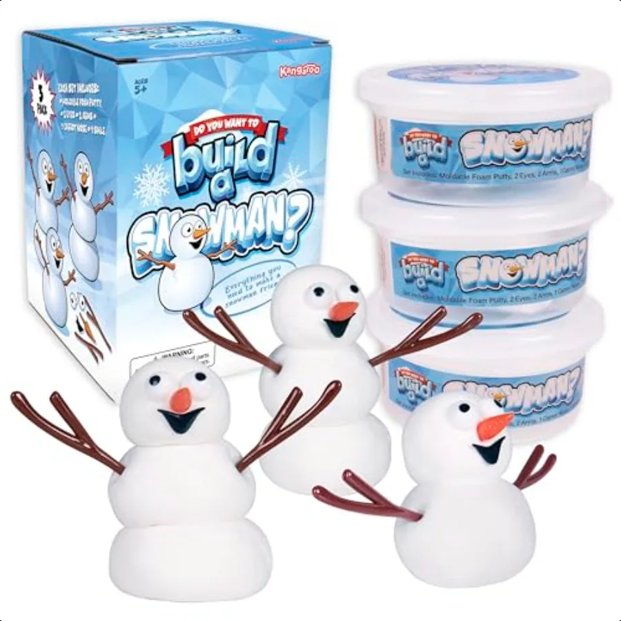 カンガルー雪だるまキット 雪遊び用おもちゃ 冬のおもちゃ クリスマス工芸品 雪だるま粘土工芸キット 幼児向けおもちゃ