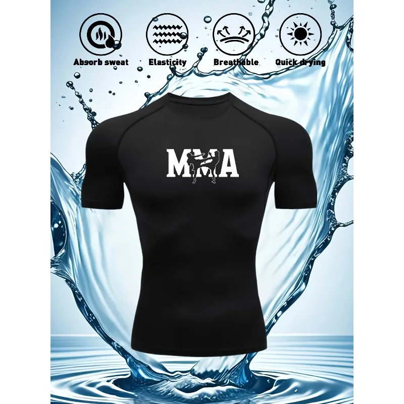 Ultraleichtes Schnelltrocknendes Sport-T-Shirt für Herren Atmungsaktiv Dehnbar Feuchtigkeitsableitend Kurzarm für Fitness Gym Sport Workout