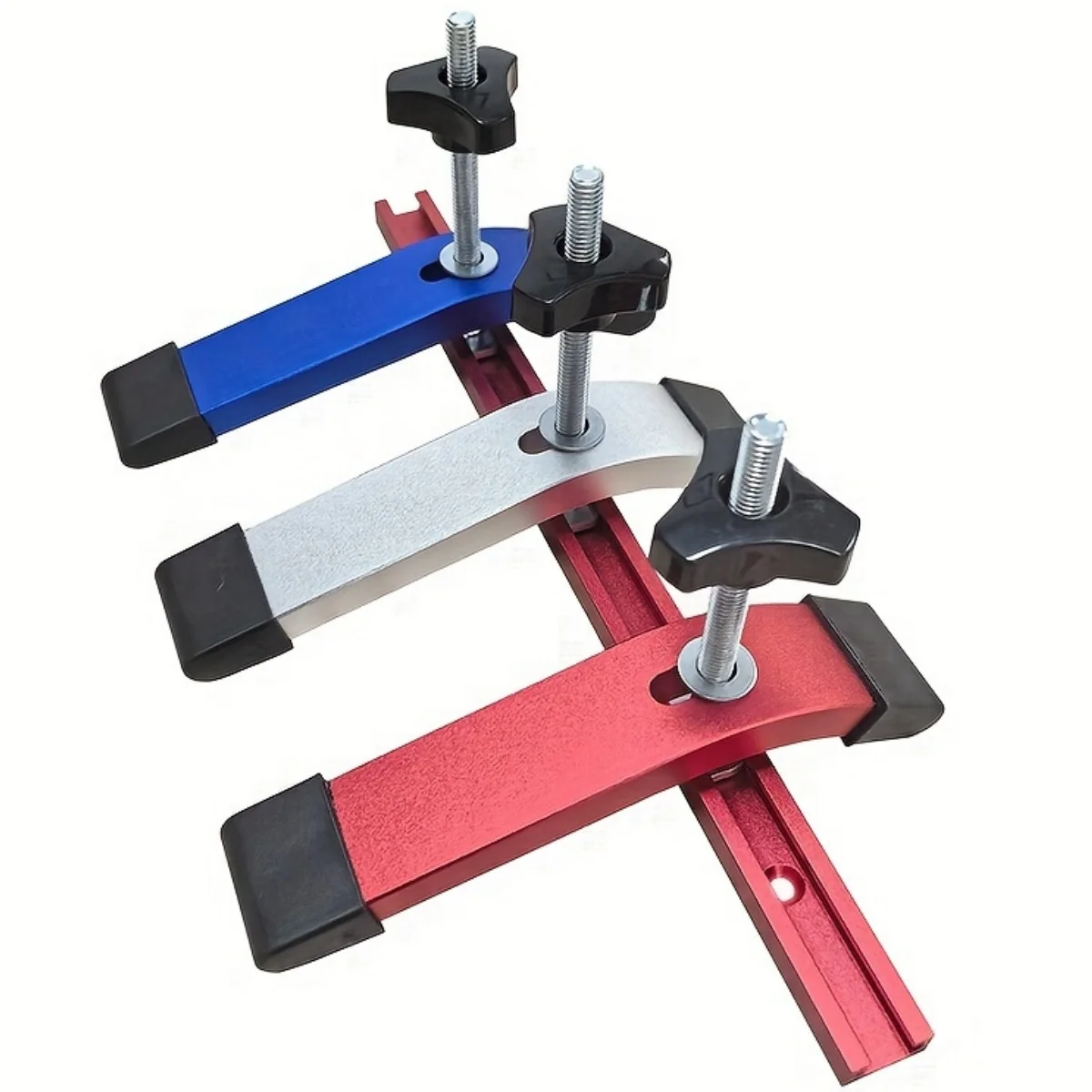 1/2Pcs Quick Acting Hold Down Clamp Aluminum Press Plate Woodworking T-Slot Slide Block Auxiliary Tool for Workbench Table view 5