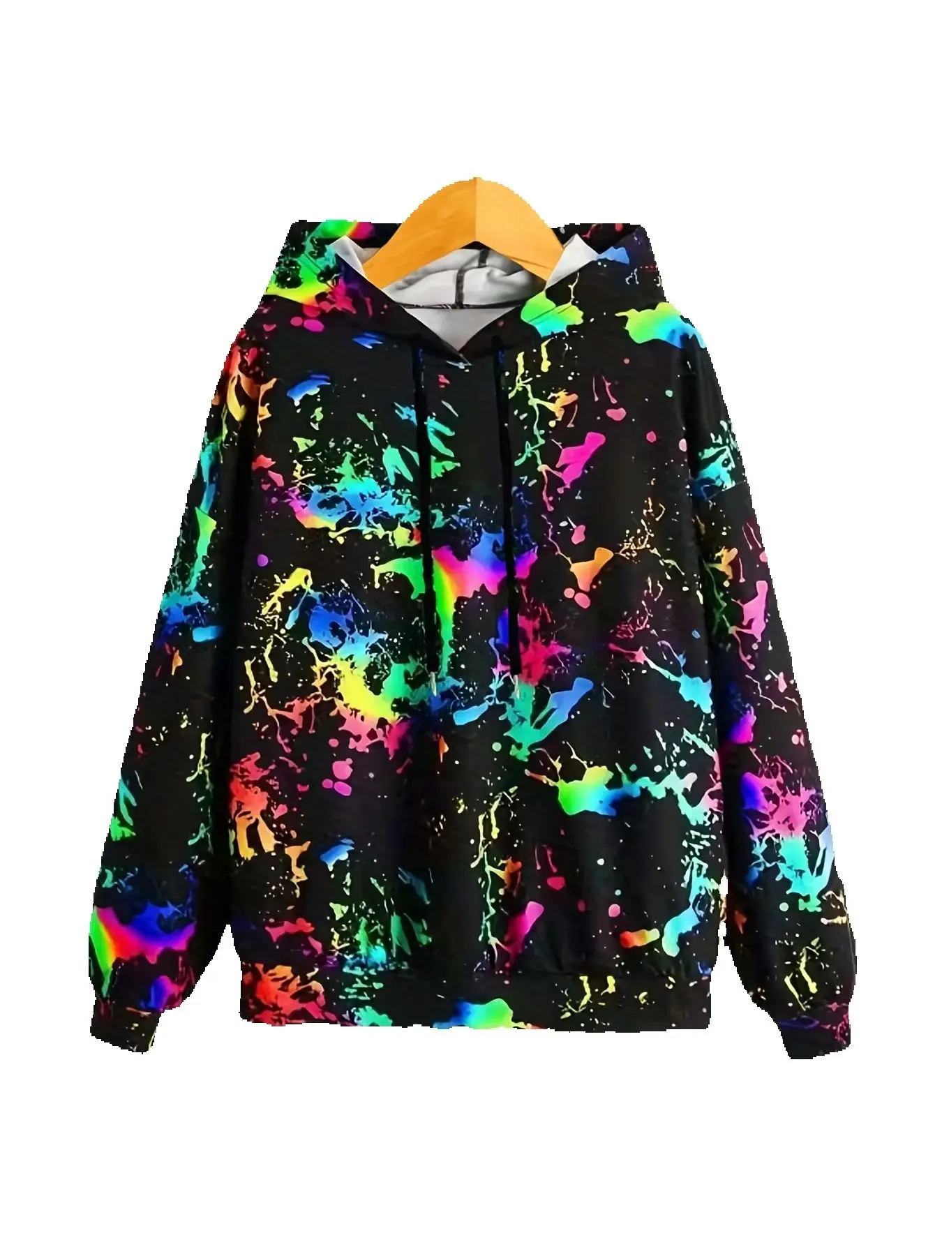 

Спортивная одежда с ярким цветным принтом — повседневная толстовка с длинными рукавами на шнурке для комфорта и стиля, женская модная толстовка с рисунком
