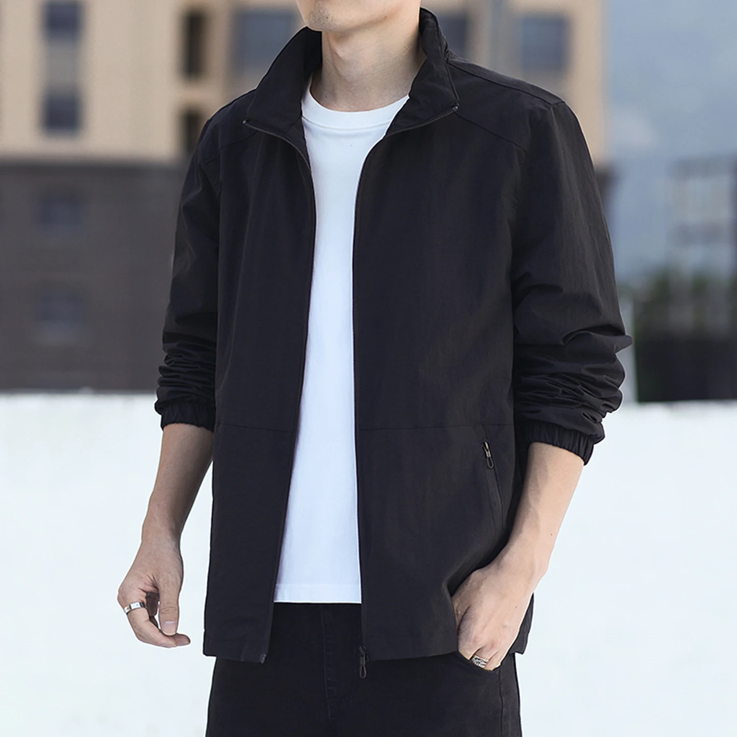 

New 2025 Men's Casual Stand Collar Jaet Loose Fit Wear Resistant Dirt Proof Workwear Outerwear American Retro Sle Spring ...