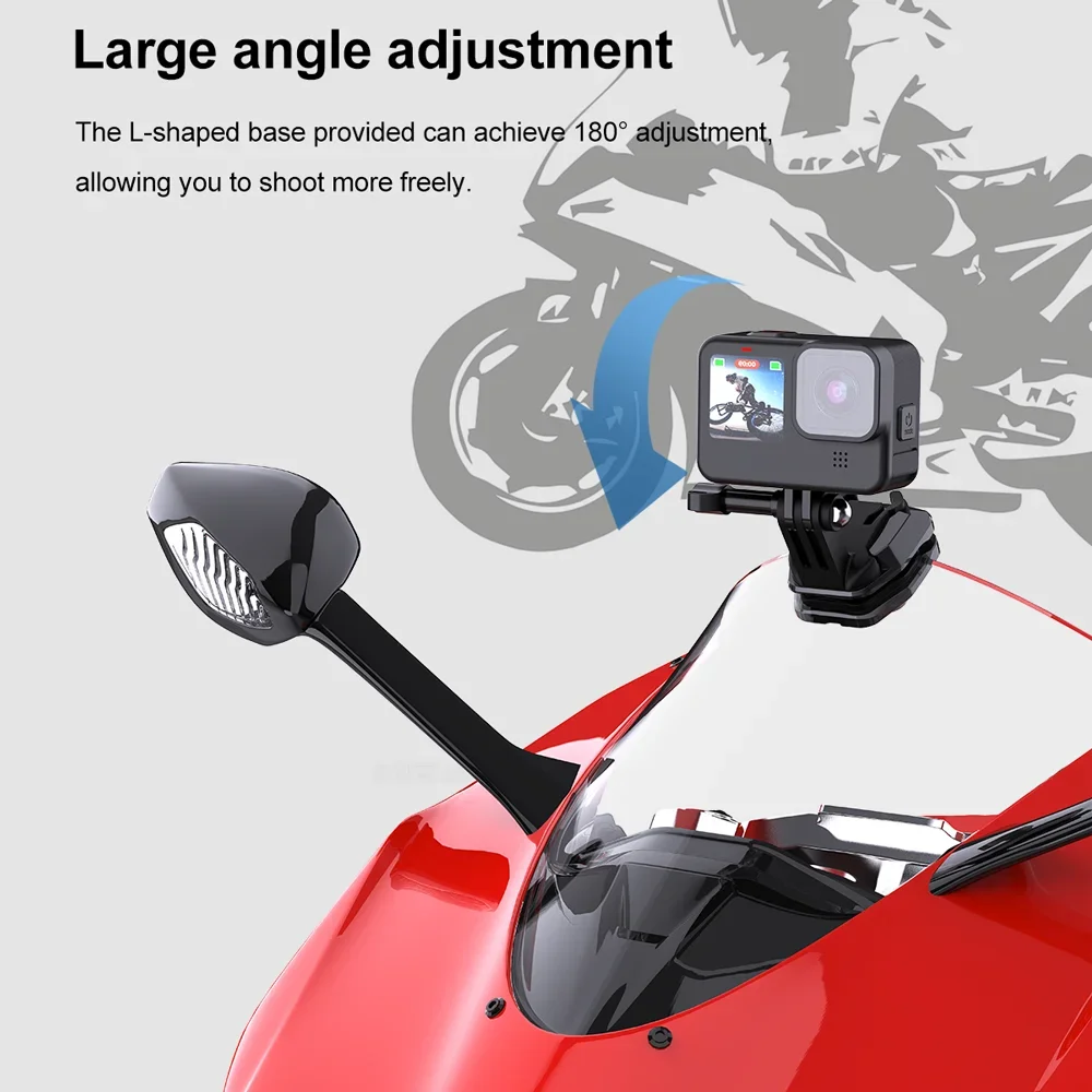 Motorcycle Windshield Mounting Clamp Aluminum Mount For GoPro Hero 12 11 10 9 Insta360 X3 DJI Action 3 Action Camera Accessories