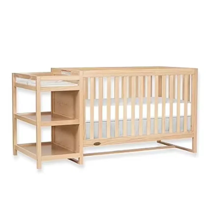 Wholesale High Quality 5-in-1 Convertible Crib and Changing Table with Free Changing Pad in Vintage White Oak