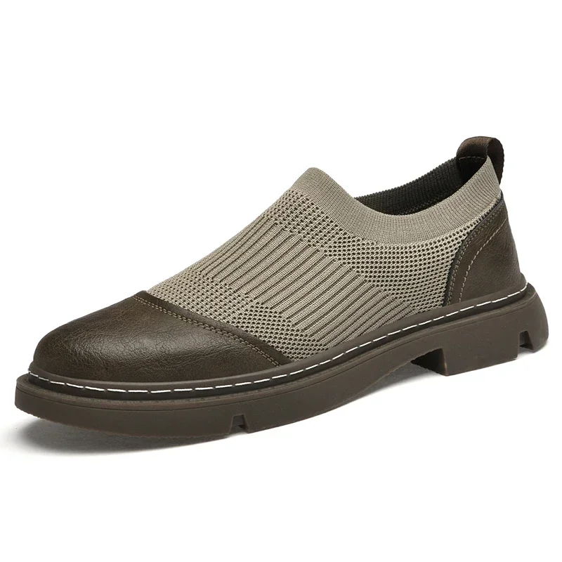 Modne nowe męskie buty Oxford z grubą podeszwą wysokie buty oddychające lekkie męskie buty na co dzień minimalistyczne