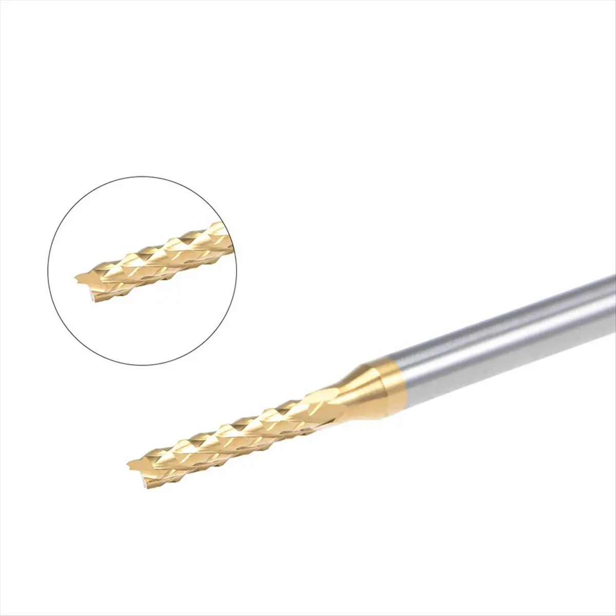 BHBL 10PCS Titanium Coat Carbide End Mill Engraving Milling Cutter CNC Router Bits for PCB Machine, 1/8 Inch Shank 2Mm
