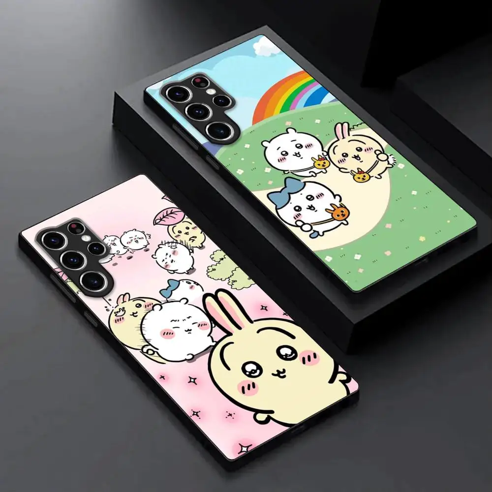 Cartoon Cute C-Chii-kawasS Phone Case For Samsung Galaxy S24 S23 S22 S21 S20 Plus Ultra Note20 Soft Black Phone Cover