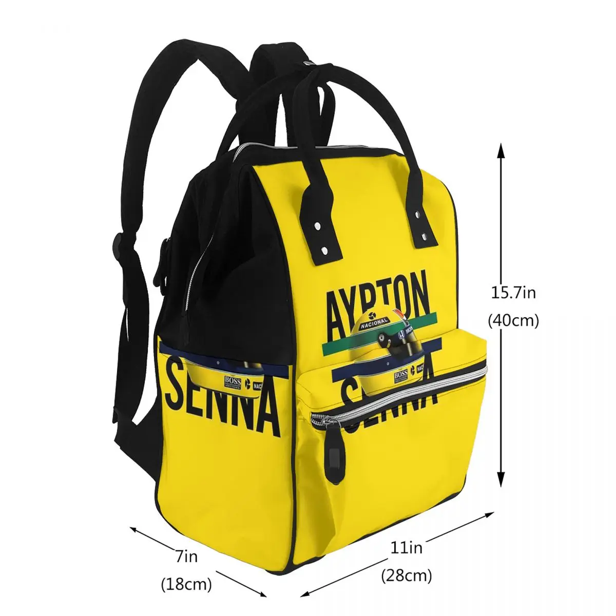 Ayrton Senna Racing Cars Student Backpack School Bag Hiking Travel Daypack for Men Women Bookbag Shoulder Bags