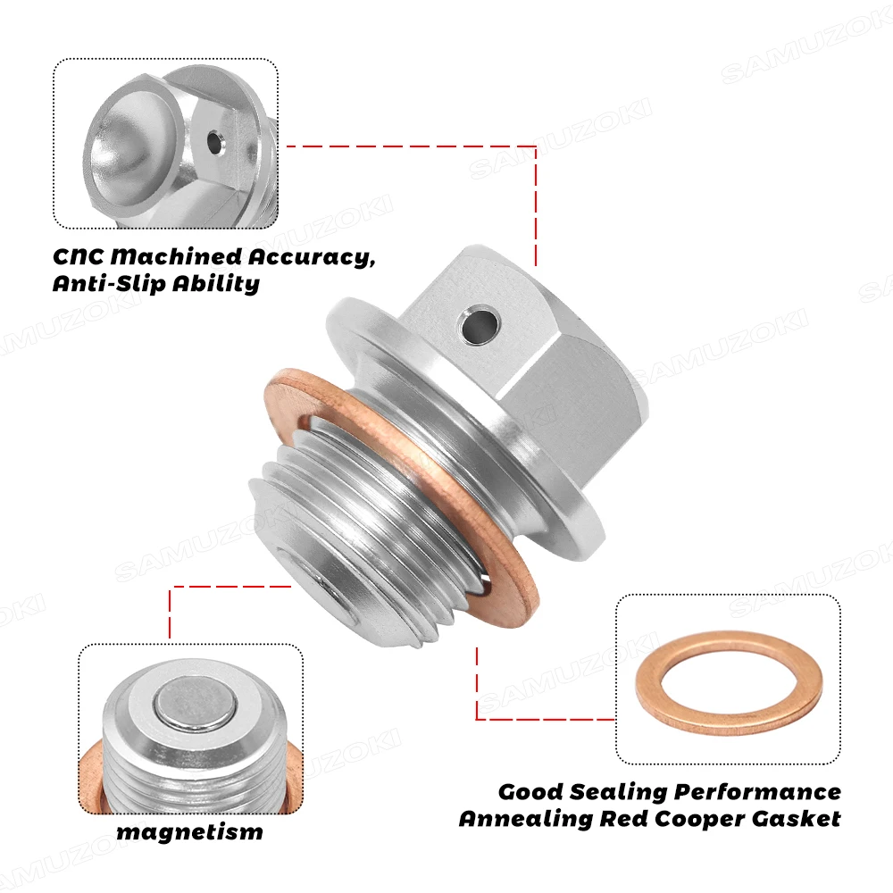 Parafuso de drenagem de óleo para Suzuki, M14x1.25, GSX-S1000F, 2016-2020, GSR250, S, GW250, Inazuma 250, 11-17, GSR400, 06-14, GSR750, 2013-2015