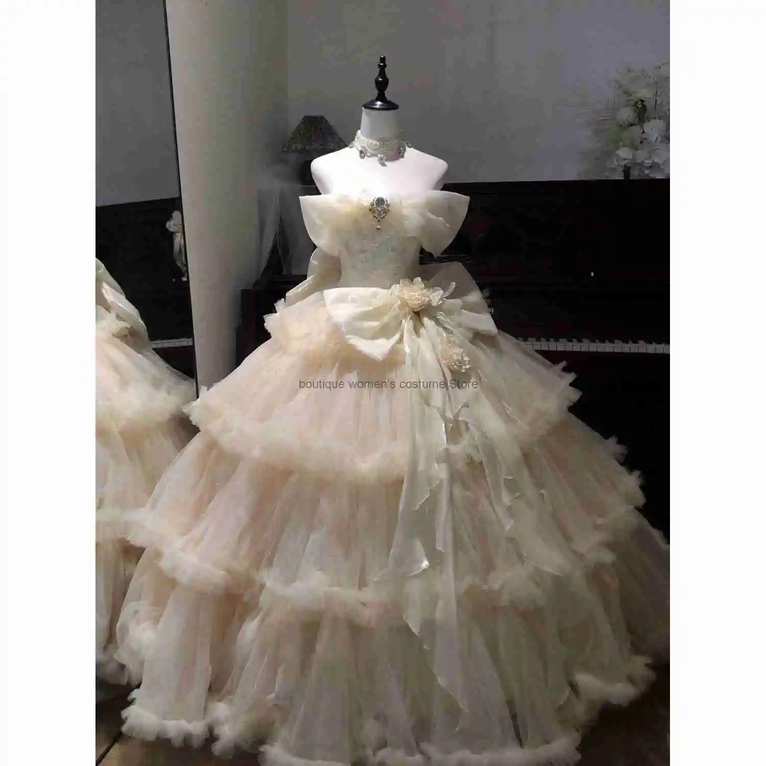 

Off-Shoulder Lolita Bridal Dress Ultra Fairy High-End Adult Ceremony Princess Dress for Women with a Sense of Luxury and Niche