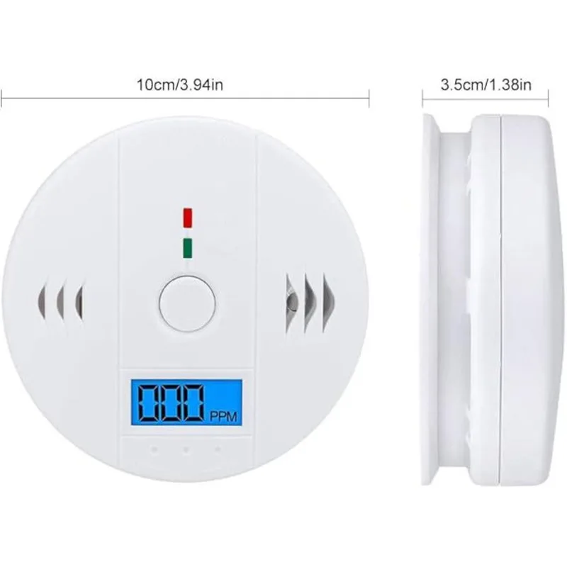 Carbon Monoxide Alarm CO Detector Monitor Battery Powered Standalone Indoor Home Safety Warning Device For House Kitchen