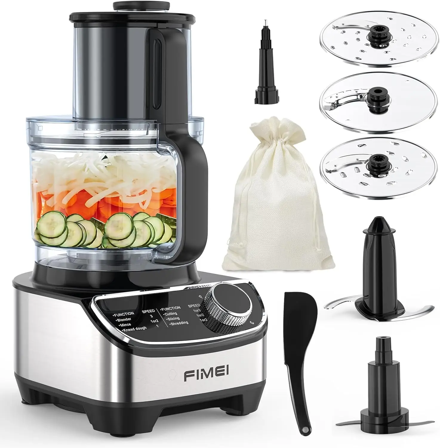 

Food Processor Best Rated 2023, Versatile Blades for Slicing, Shredding, Chopping - Blender & Food Processor Combo Large Caliber